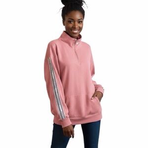 VICTORIA’S SECRET Women’s Pink Half-Zip Sweatshirt, Size Large